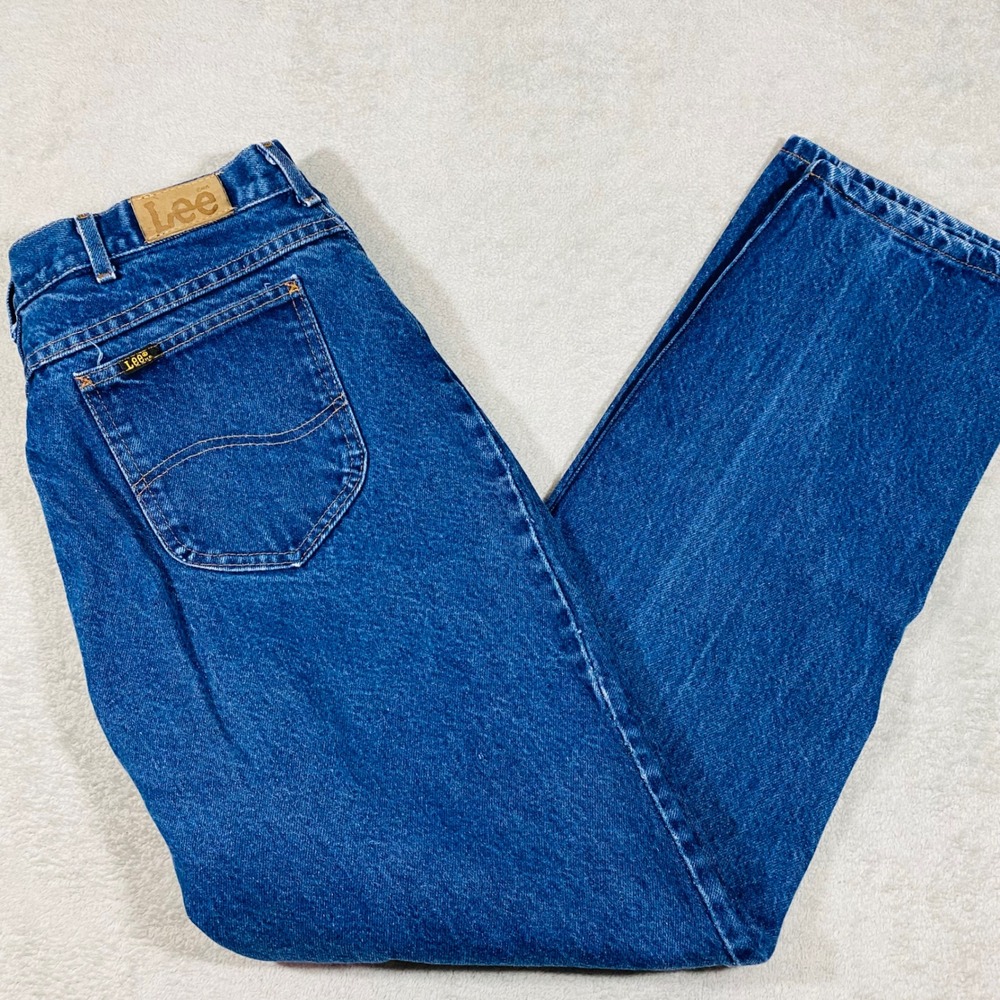 Lee High Waisted Mom Jeans Womens 22W Blue Vintage Made in USA Relaxed Tapered